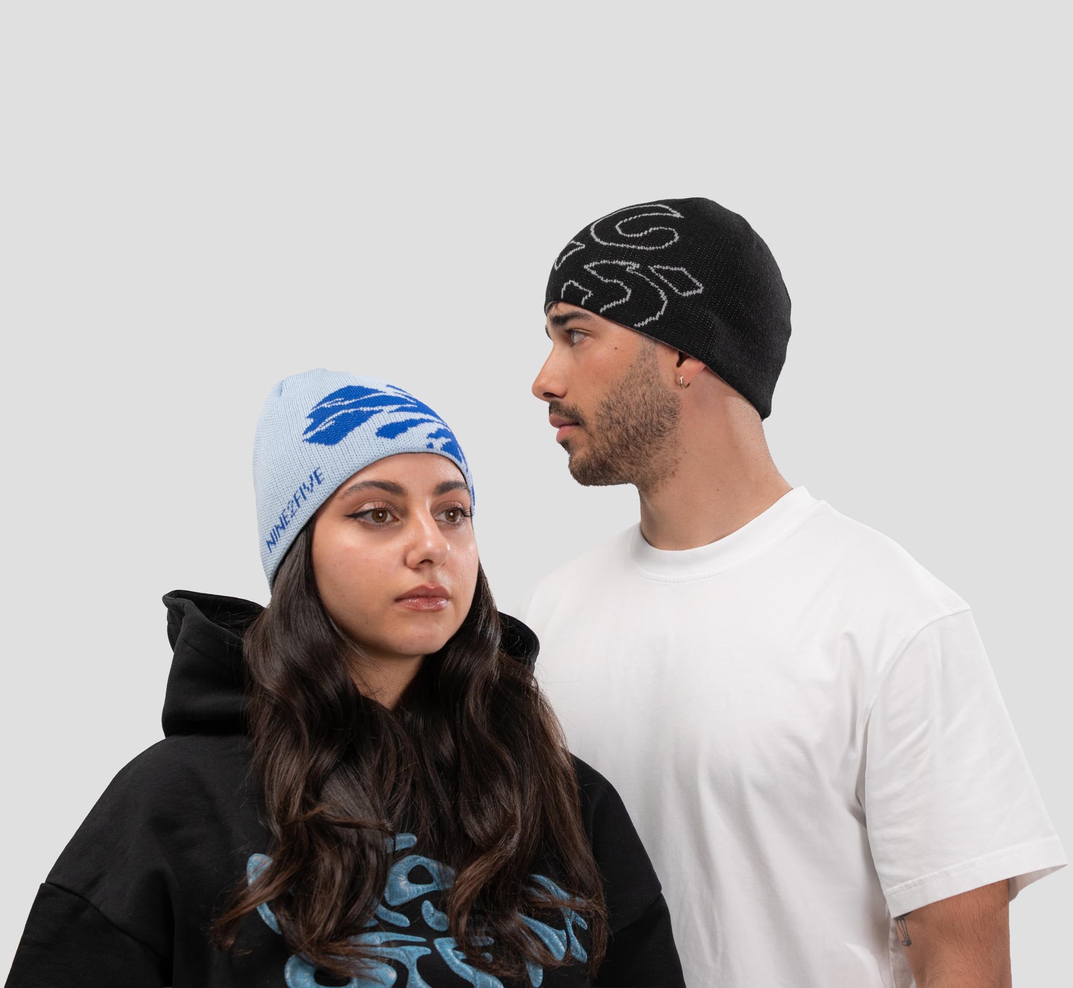 Reversible Beanie Blue & Black