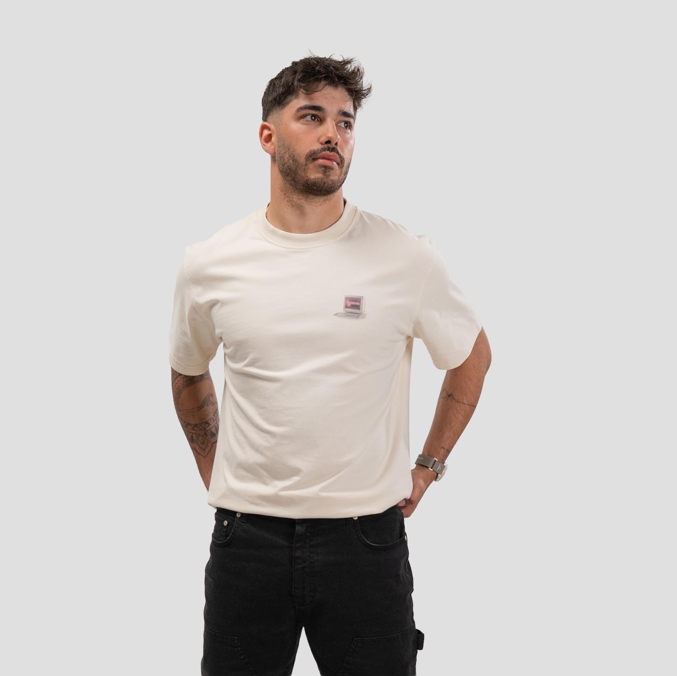 Office Desk T-Shirt Bone-White