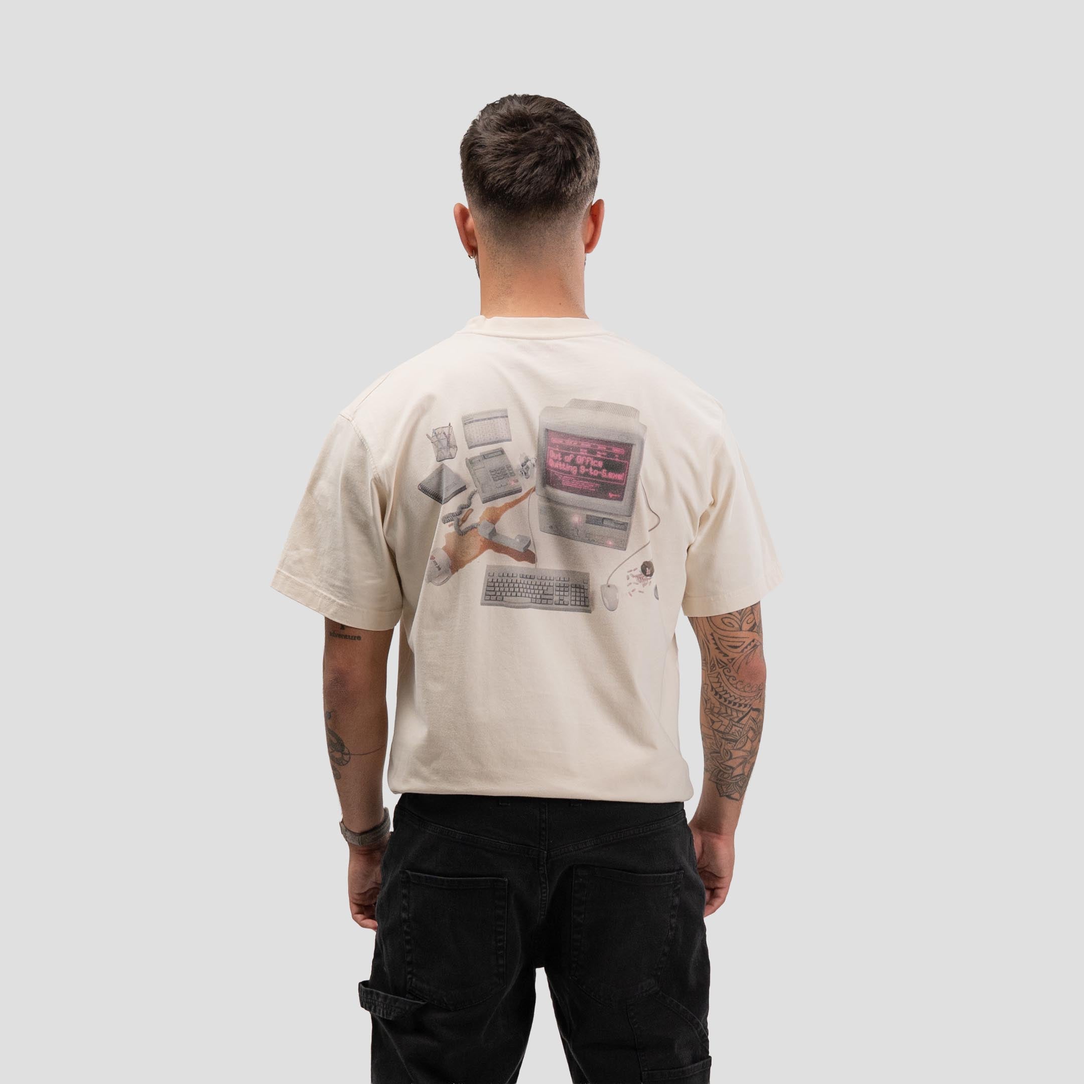 Office Desk T-Shirt Bone-White