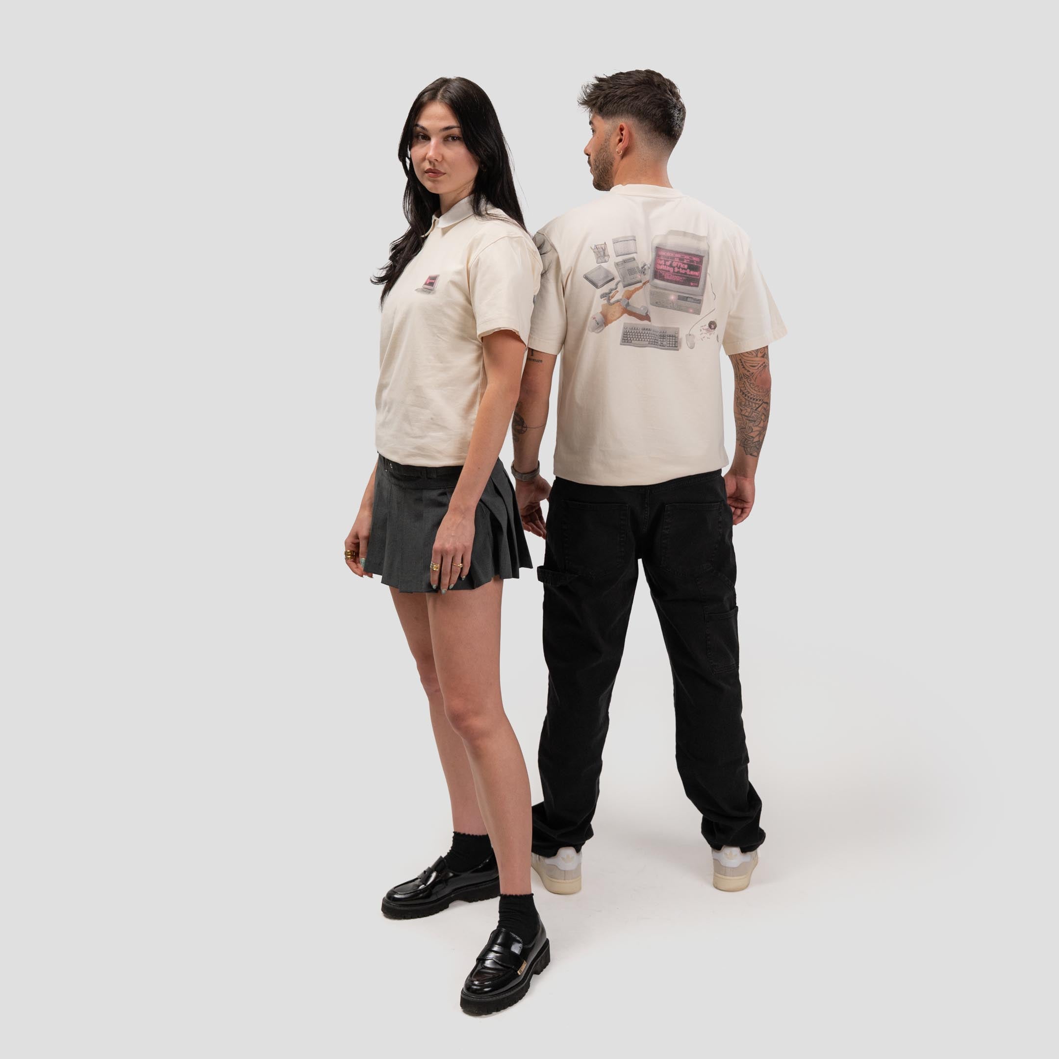 Office Desk T-Shirt Bone-White